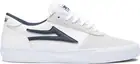 White/Navy Suede