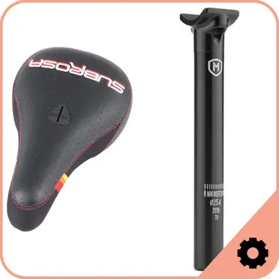 BMX Seat and Seat Post Set
