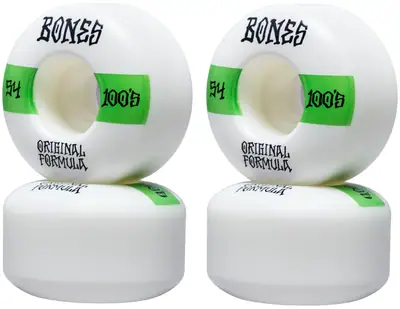 Bones 100's V4 Wide Skateboard Wheels 4-Pack