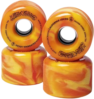 California Locos X Mister Cartoon Swirl Ink 78A Ruedas Longboard