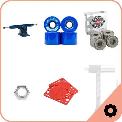 Longboard Trucks, Wheels & Bearings Package