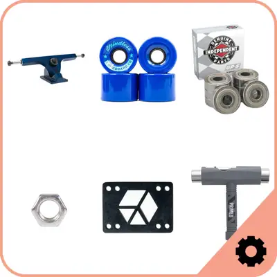 Longboard Trucks, Wheels & Bearings Package