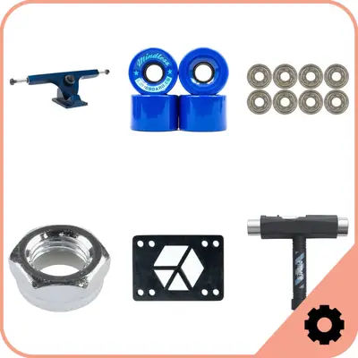 Longboard Trucks, Wheels & Bearings Package