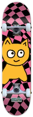 Meow Big Cat Checker Twist Complete Skateboard