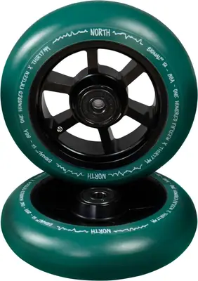 BLAZETOY FREEDARE Scooter Wheels with Bearings Scooter Replacement Wheels  100mm LED Wheels (Clear Green,Set of 4)