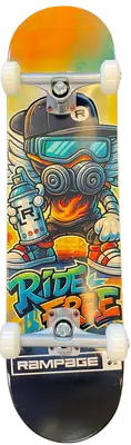 Rampage Ride Free Grafitti Skateboard Completo