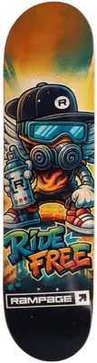Rampage Ride Free Grafitti Skateboard Deck
