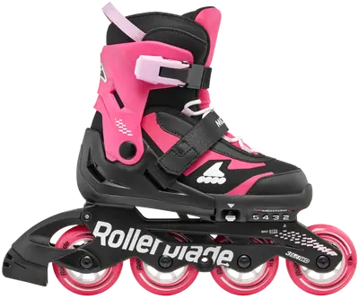 Rollerblade Microblade Negro/Pink Patines En Linea Niña