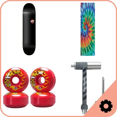 Skateboard Deck and Wheels Package