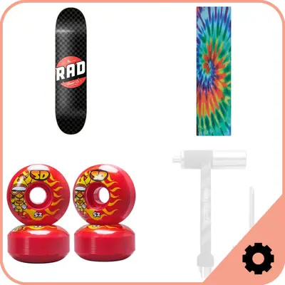 Skateboard Deck and Wheels Package