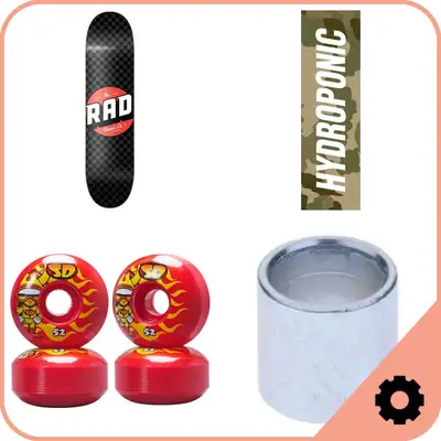 Skateboard Deck and Wheels Package