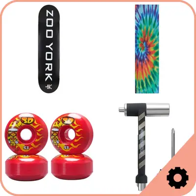 Skateboard Deck and Wheels Package