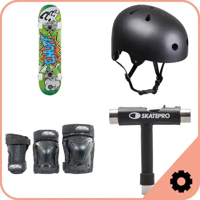 Pacchetto Skateboard + Protezioni