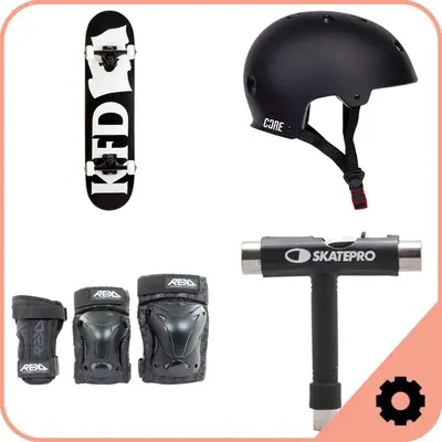 Pacchetto Skateboard + Protezioni