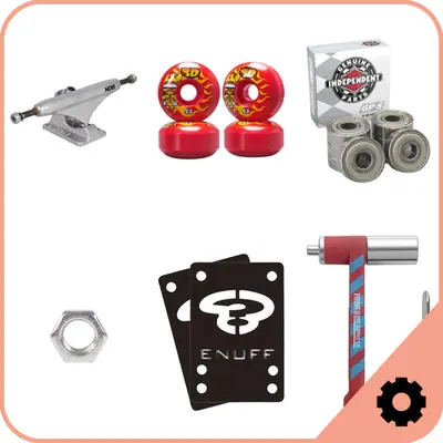 Skateboard Wheels and Trucks Package