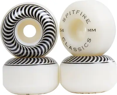 thumbnail image 2 of Spitfire Skateboard Wheels 54mm F4 Conical Full 101A Formula Four – White, 4-Pack 2 of 6