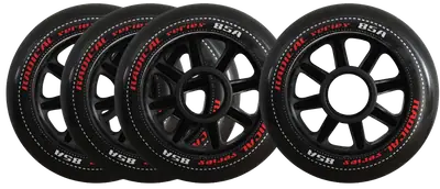 Radical Black Inline Skate Wheels 4-Pack