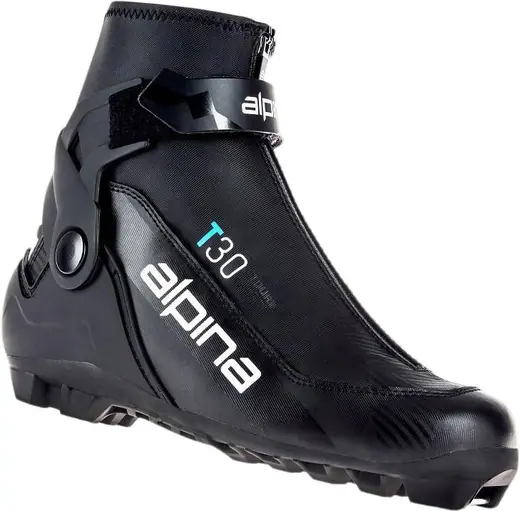 Euro 40 Black/White/Blue Alpina Sports Womens T 30 Eve Touring Ski Boots With Cuff & Zippered Lace Cover 