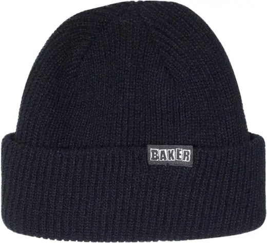 BLACK OFF WHITE COLOUR NEW ROLL OVER HAT BAKER SKATEBOARDS CUFF BEANIE