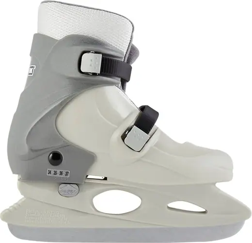 CCM Tyke Expandable Ice Skates Molded Plastic Grey Large 2 to 4 Junior 