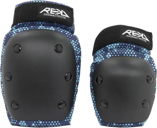 Ramp Knee Pads Black/Blue Adults Protective Knee Guard Pads Rekd 