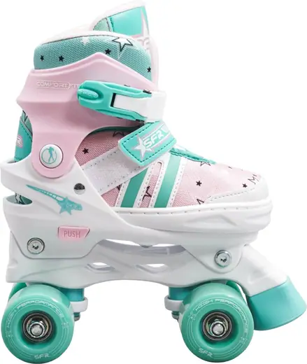 Optional Skate Bag SFR Spectra Adjustable Kids Quad Roller Skates Pink/Green 