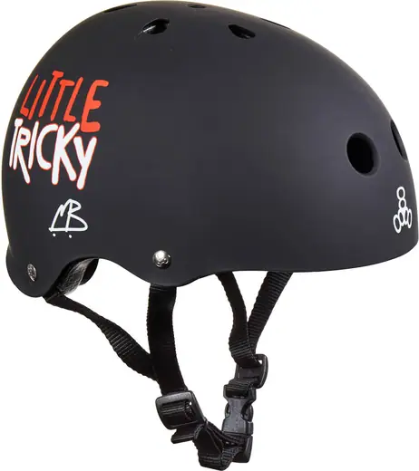 Gloss White Triple 8 Little Tricky Junior Helmet with EPS Liner 