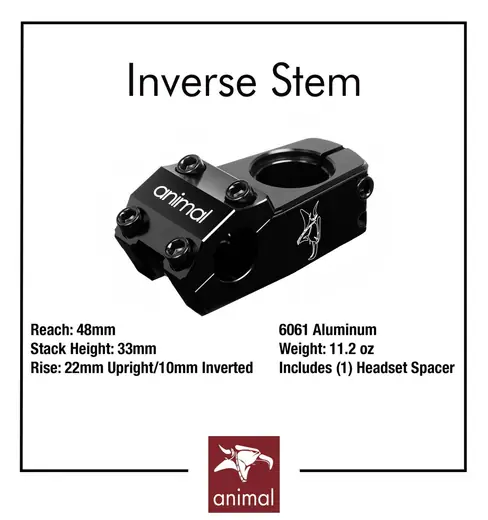 Animal Inverse Top Load BMX Stem