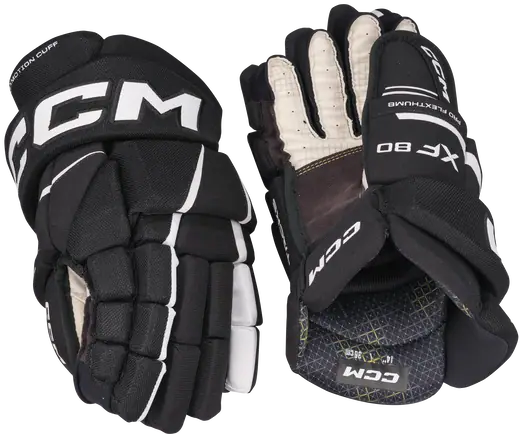 CCM Tacks XF80 handschoenen senior, maat: 33 cm, kleur: zwart/goud