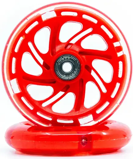 DBREAKS Stunt Scooter wielen, 2 stuks reservewielen voor scooter, 200 mm wielen met ABEC, 9 kogellagers, hardheid 88A, geschikt voor alle scooters (zwart