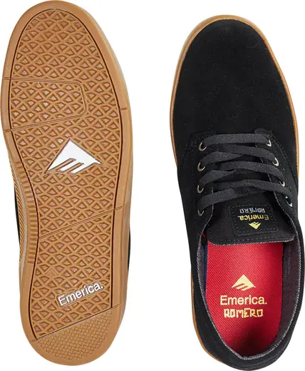 Emerica The Romero Laced Black Gum Skate Shoes SkatePro