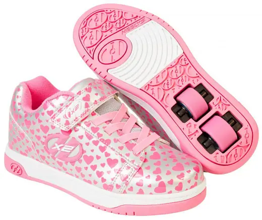 Heelys Dual Up Silver Pink Shoes With Wheels SkatePro