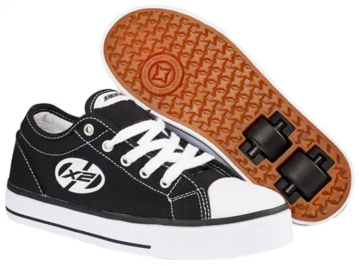 Heelys HX2 Jazzy Black White Shoes With Wheels SkatePro