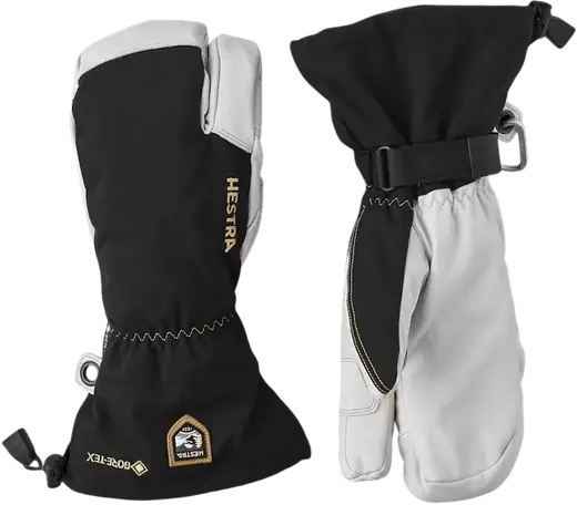 新品Hestra 3Finger GTX FullLeather　GORETEX Army Leather Gore-Tex - 3 finger - Black/Natural Grey | Hestra Gloves