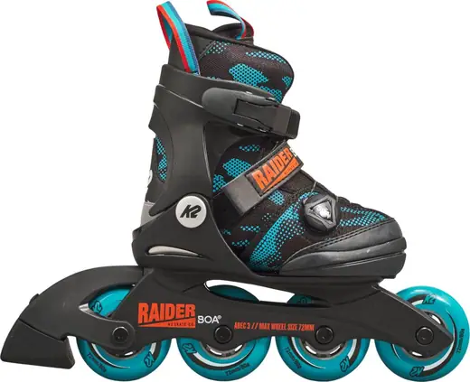 K2 レイダー BOA BLACK 28cm K2 Raider BOA Kids Inline Skates | SkatePro