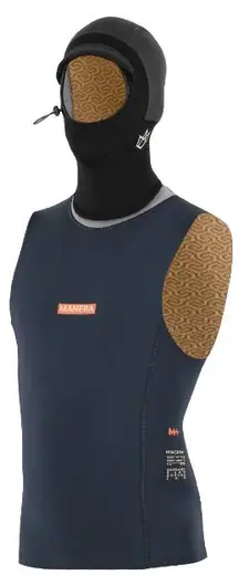 base layer neoprene vest with hood