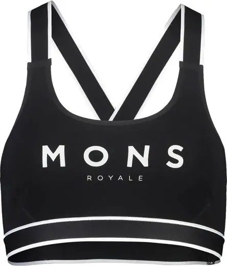 NEW Mons Royale Merino Wool Women's Stratos Shift Sports Bra XS Black