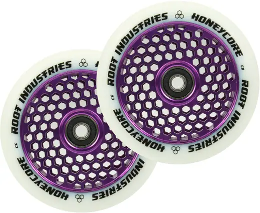 Root Honeycore Hvit 110mm Sparkesykkel Hjul 2-Pakning