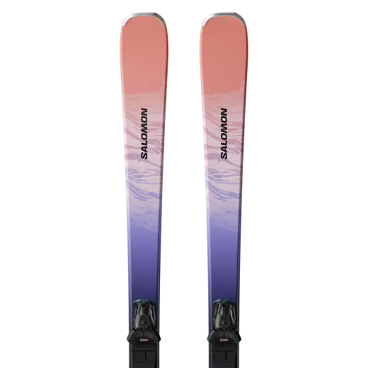 pink mountain salomon ski Salomon E Stance Womens F76 + M10 GW Carving Skis