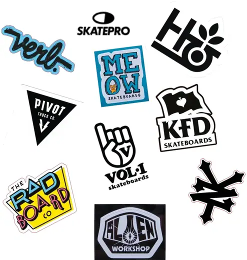 Adesivi per skateboard confezione da 10 pezzi