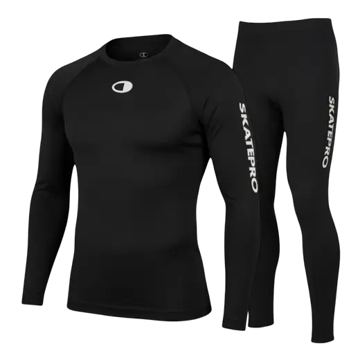 ALPIDEX Mannen functioneel ondergoed thermo skiondergoed - ademend, verwarmend en sneldrogend, Grootte:S/M, Kleur:Black-Grey