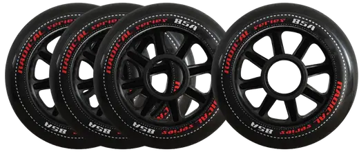 Tempish Radical Nero Ruote Pattini In Linea Pacco Da 4