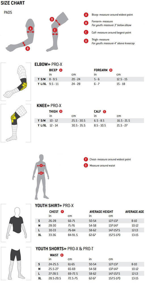 G Form Youth Size Chart